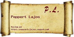 Peppert Lajos névjegykártya